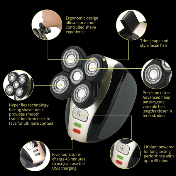 5-in-1 Gold Electric Shaver - Image 4